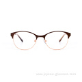 Fashion Matte Two Color Metal Spring Hinge Ladies Optical Frames Eyewear